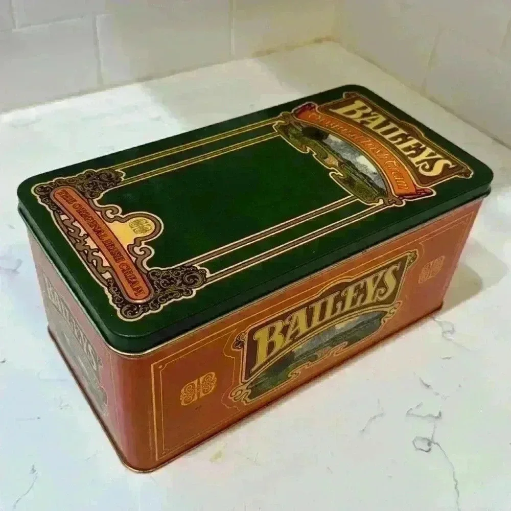 Vintage Bailey's Irish Cream green/orange tin